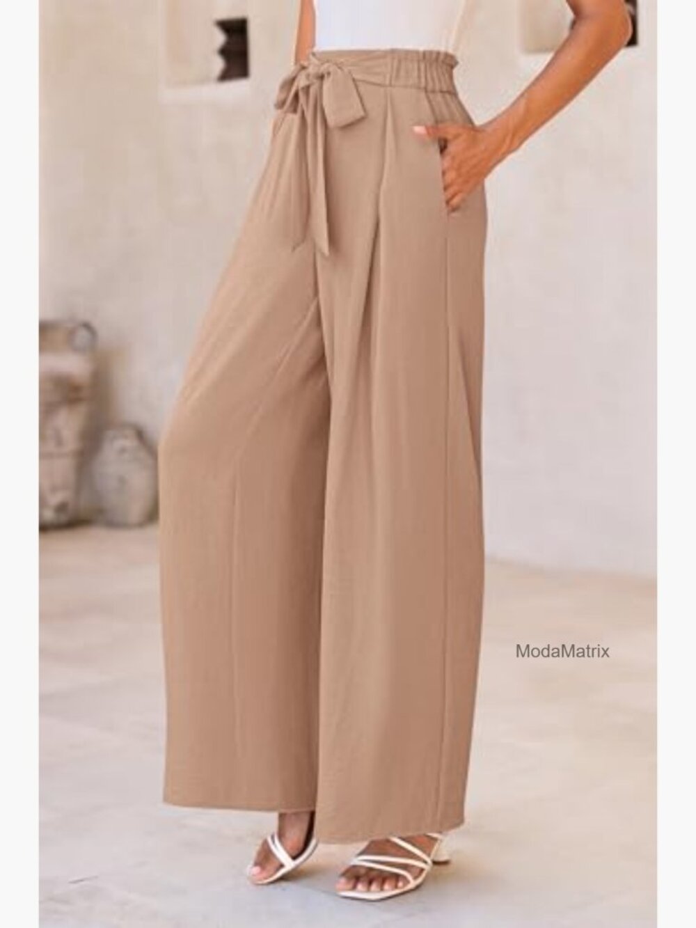 Wide Leg Cargo Pants High Waisted Palazzo Work Trousers Loose Fit - Picture 4 of 7